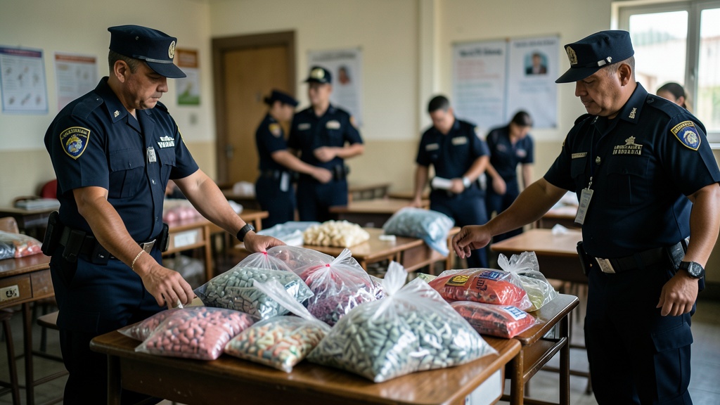 Operativo policial halla drogas y medicamentos no autorizados en colegio de Guayaquil